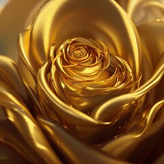 Beautiful luxury rose made of gold. Generative AI