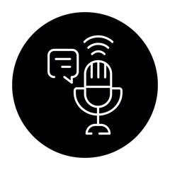 Voice podcast line icon. Online promotion