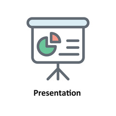 Presentation Vector Fill Outline Icons. Simple stock illustration stock
