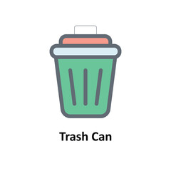 Trash Can Vector Fill Outline Icons. Simple stock illustration stock