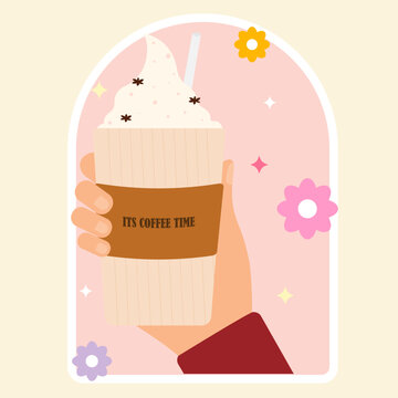 Its coffee time vector illustration