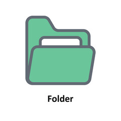 Folder Vector Fill Outline Icons. Simple stock illustration stock