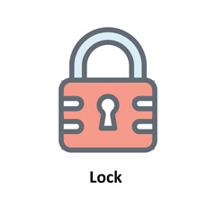 Lock Vector Fill Outline Icons. Simple stock illustration stock