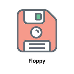 Floppy Vector Fill Outline Icons. Simple stock illustration stock