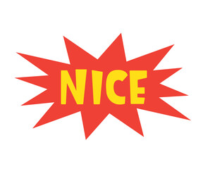 Nice Comic Chat Sticker with handwritten short phrase expression