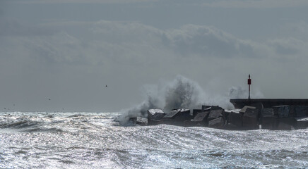 storm over the sea