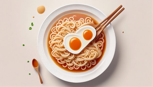nudles flatlay  Generative AI