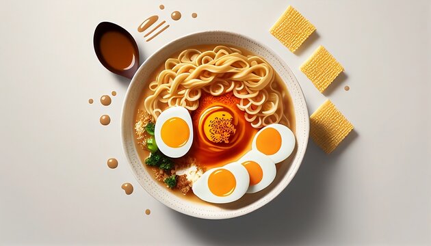 nudles flatlay  Generative AI