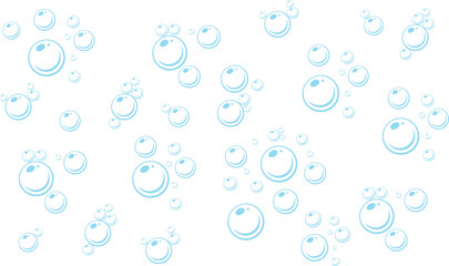 Air bubbles underwater on a transparent background.  Soap  bubbles