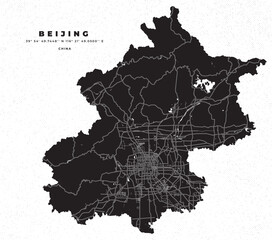 Beijing Map vector illustration poster and flyer