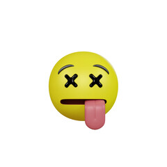 Emoji yellow face and emotion with disappointed. Facial expression.