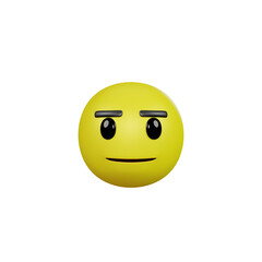 Emoji yellow face and emotion with fulfillment and happy. Facial expression.