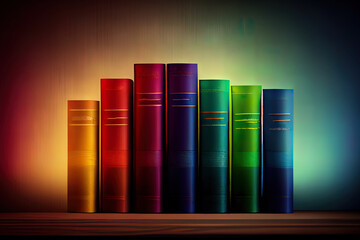 Obraz premium Wooden color stacking rainbow shape kids children educational toy. Generative Ai