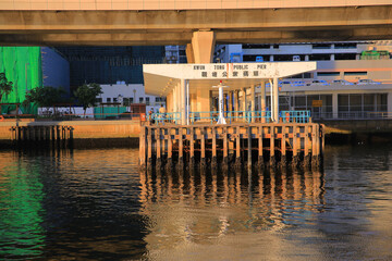 10 July 2013 Kwun tong pier , the landscape of coastline