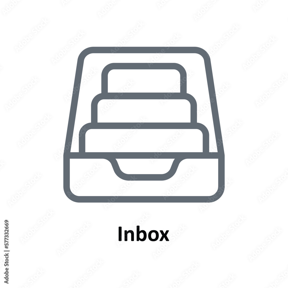 Aufkleber inbox vector outline icons. simple stock illustration stock