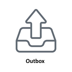 Outbox  Vector  Outline Icons. Simple stock illustration stock