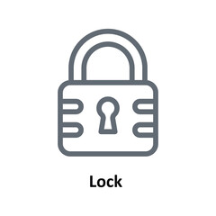 Lock Vector  Outline Icons. Simple stock illustration stock