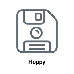 Floppy Vector  Outline Icons. Simple stock illustration stock