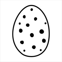 Speckled easter egg doodle vector illustration isolated on white