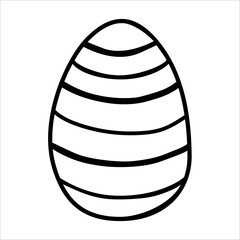 Easter egg doodle vector illustration isolated on white