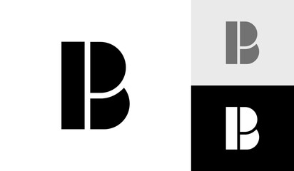 Letter BP or PB initial monogram logo design