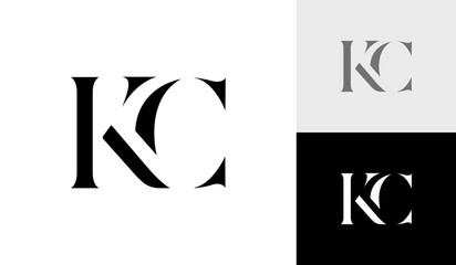 Letter KC initial monogram logo design