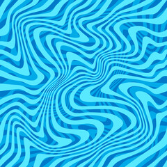 Abstract Water Splash Seamless Pattern with Swirl Waves. Azure Cartoon Water Ripple Texture. Vector Illustration of Ocean, River, Sea and Swimming Pool