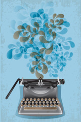 vintage typewriter with background