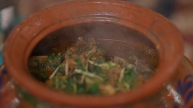 Mutton in Handi Asian Traditional delicious Food 