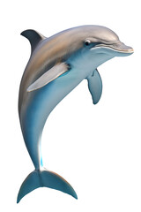 Jumping Dolphin, isolated background. Generative Ai