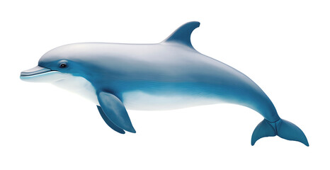 Fototapeta premium Dolphin, side profile, isolated background. Generative Ai