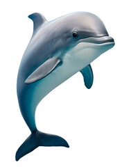 Cute Jumping Dolphin, isolated background. Generative Ai