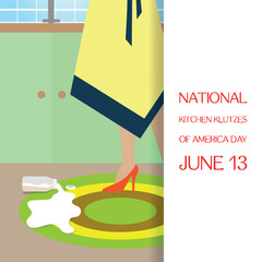 National Kitchen Klutzes of America Day . Design suitable for greeting card poster and banner