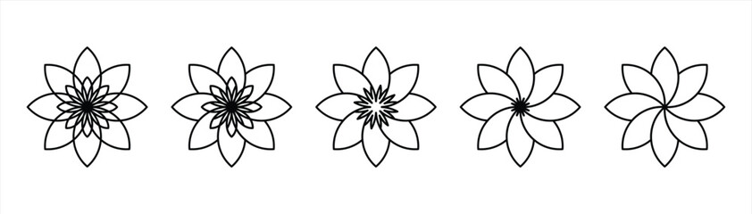flower icon set. abstract flower icon, vector illustration