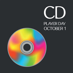 cd player day . Design suitable for greeting card poster and banner