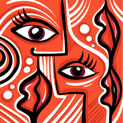 Abstract face vector art illustration