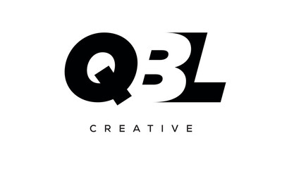QBL letters negative space logo design. creative typography monogram vector