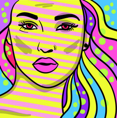 Abstract face vector art illustration