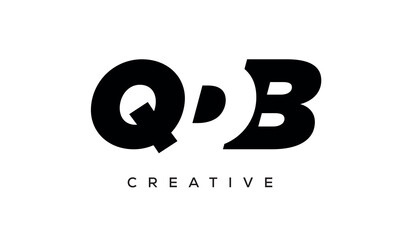 QDB letters negative space logo design. creative typography monogram vector