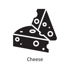 Cheese Vector Solid Icon Design illustration. Grocery Symbol on White background EPS 10 File