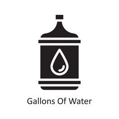 Gallons Of Water Vector Solid Icon Design illustration. Grocery Symbol on White background EPS 10 File