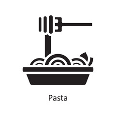 Pasta Vector Solid Icon Design illustration. Grocery Symbol on White background EPS 10 File