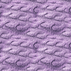 Purple Wool Knit Closeup. Lilac Winter. Lavender