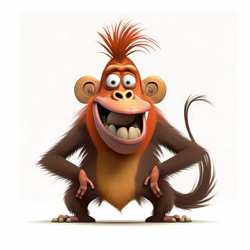 Smiling Mandril Monkey Very Happy. Generative AI