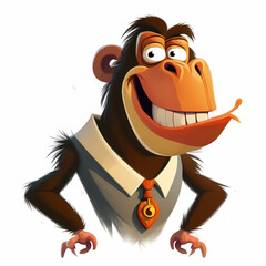 Obraz premium Smiling Mandril Monkey Very Happy. Generative AI