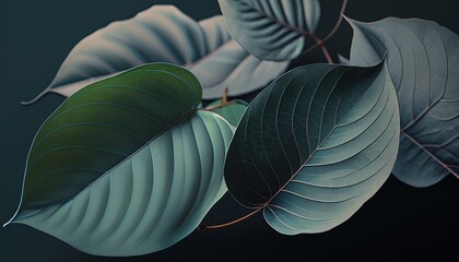 Elegant leaves botanical background. Generative AI technology.