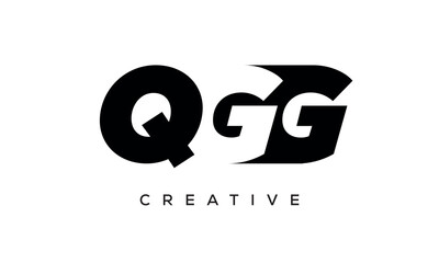 QGG letters negative space logo design. creative typography monogram vector