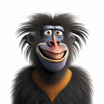 Smiling Mandril Monkey Very Happy. Generative AI