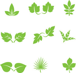 Leaves Icon - Vector Stock Illustration. Leaf Shapes Collection stock illustration