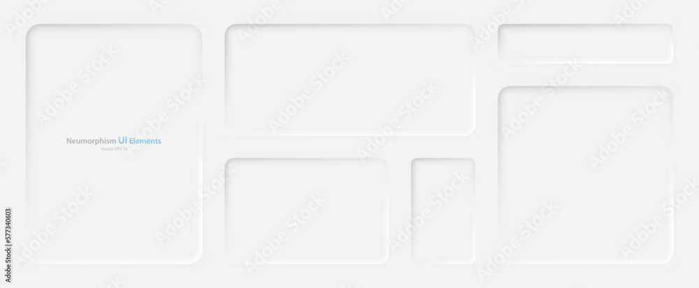 Poster a set of banners in the neumorphism style on a white background. user interface elements. vector ill